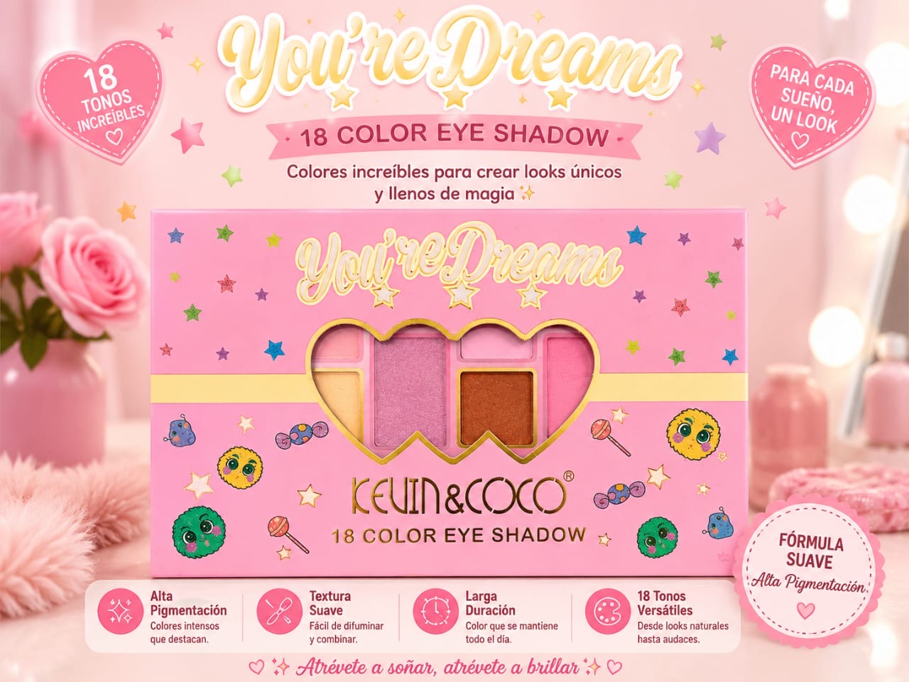 Paleta de sombras 18 tonos varos ¿